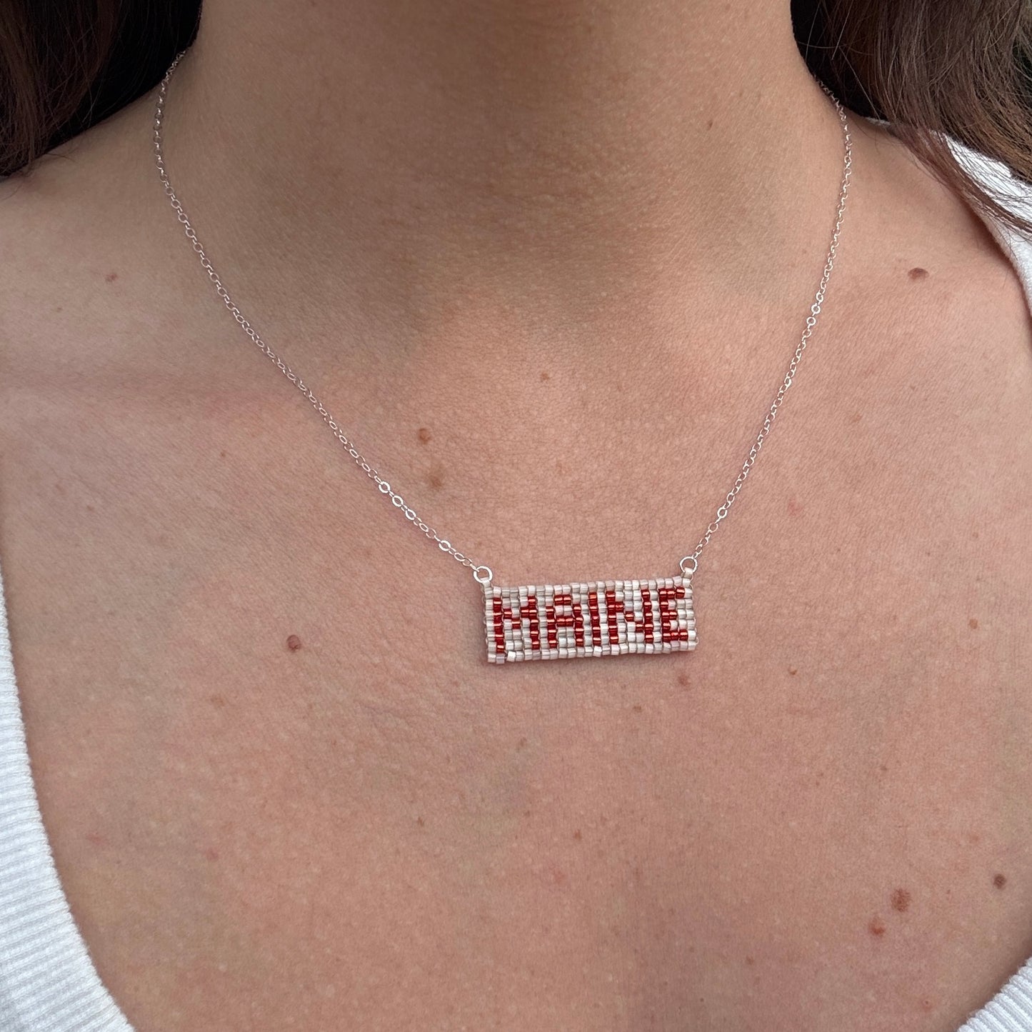 Beaded Pendant Necklace - MAINE