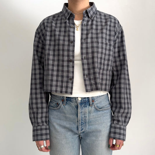 Scrap Button Down - Plum Flowers