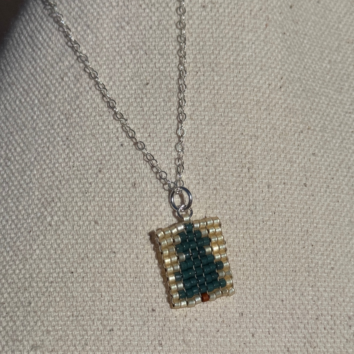 Beaded Pendant Necklace - Ever Green