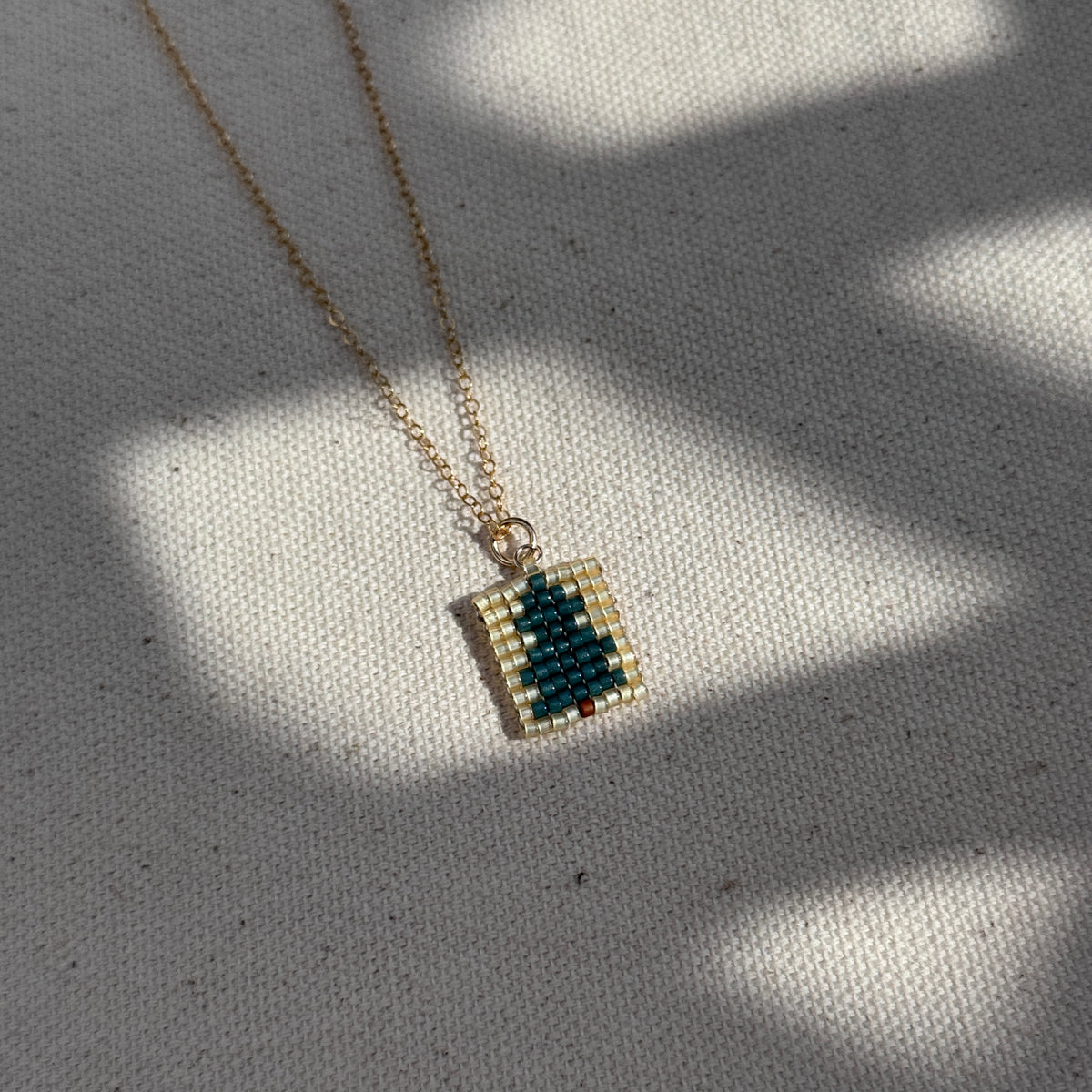 Beaded Pendant Necklace - Ever Green