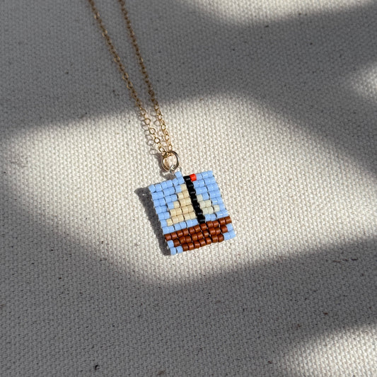 Beaded Pendant Necklace - Sailing Away