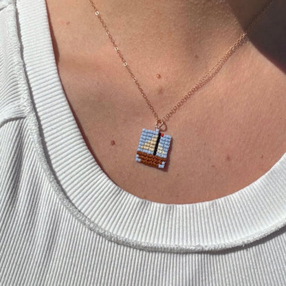 Beaded Pendant Necklace - Sailing Away