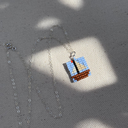 Beaded Pendant Necklace - Sailing Away