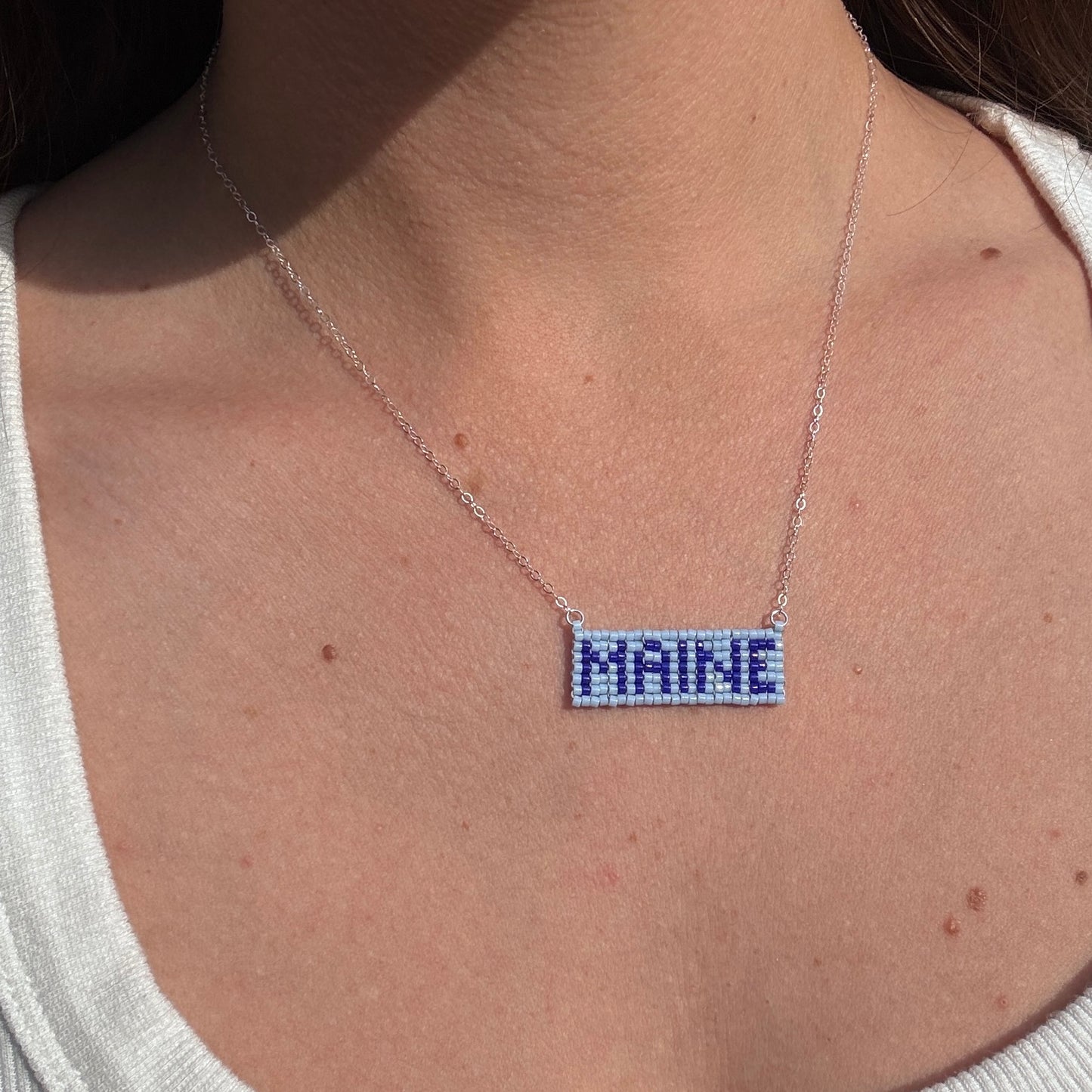 Beaded Pendant Necklace - MAINE