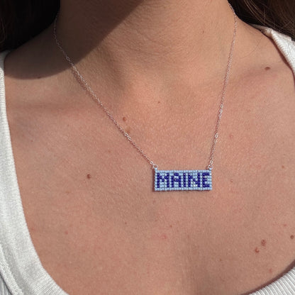 Beaded Pendant Necklace - MAINE