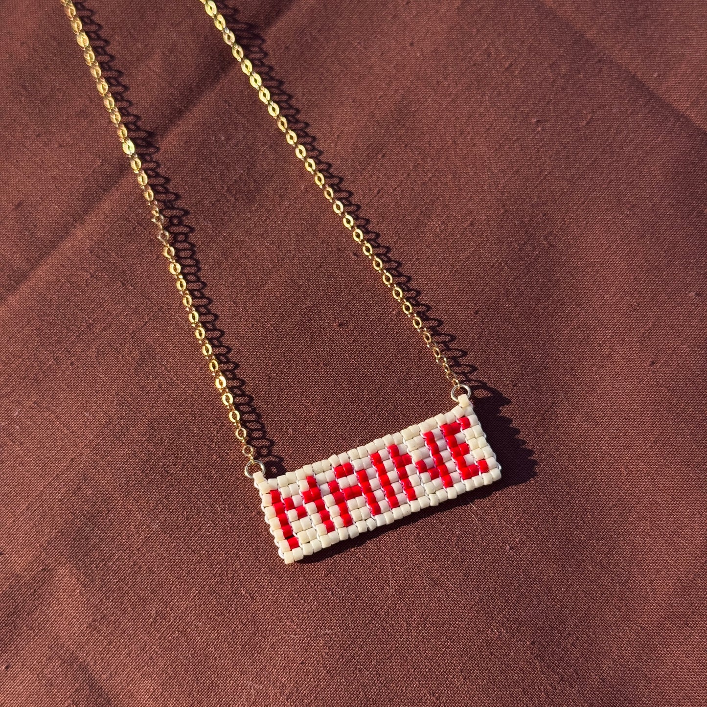 Beaded Pendant Necklace - MAINE