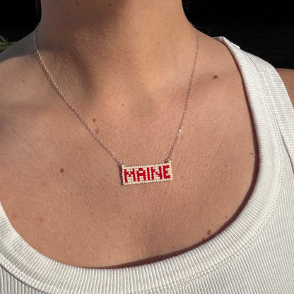 Beaded Pendant Necklace - MAINE