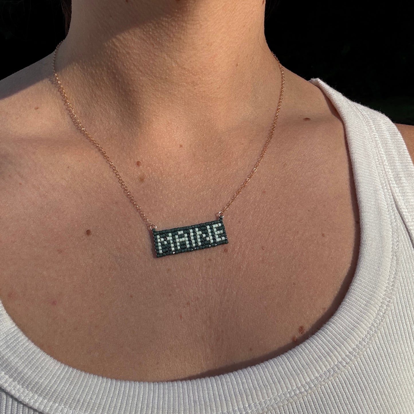 Beaded Pendant Necklace - MAINE
