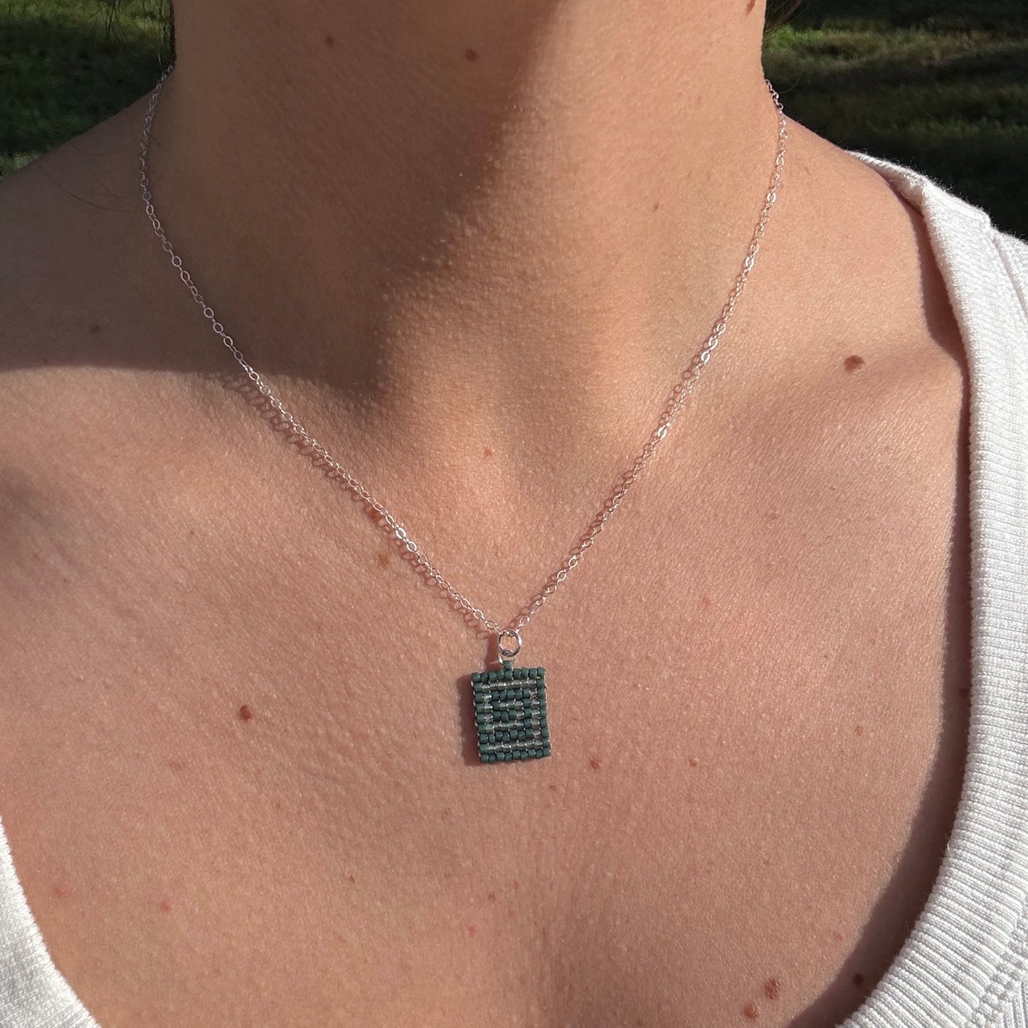 Beaded Pendant Necklace - Whirlpool