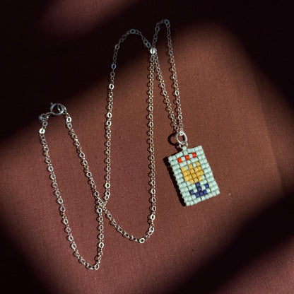Beaded Pendant Necklace - Sunny Side Up