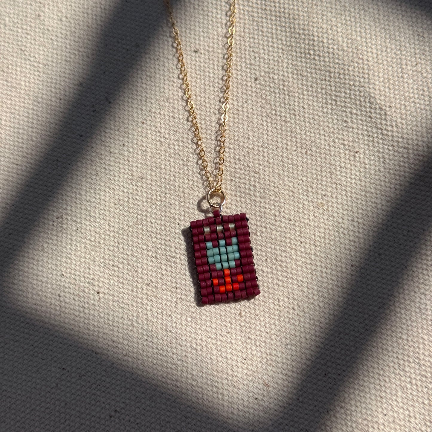 Beaded Pendant Necklace - Sunny Side Up
