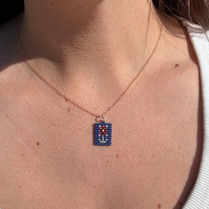 Beaded Pendant Necklace - Garden Party