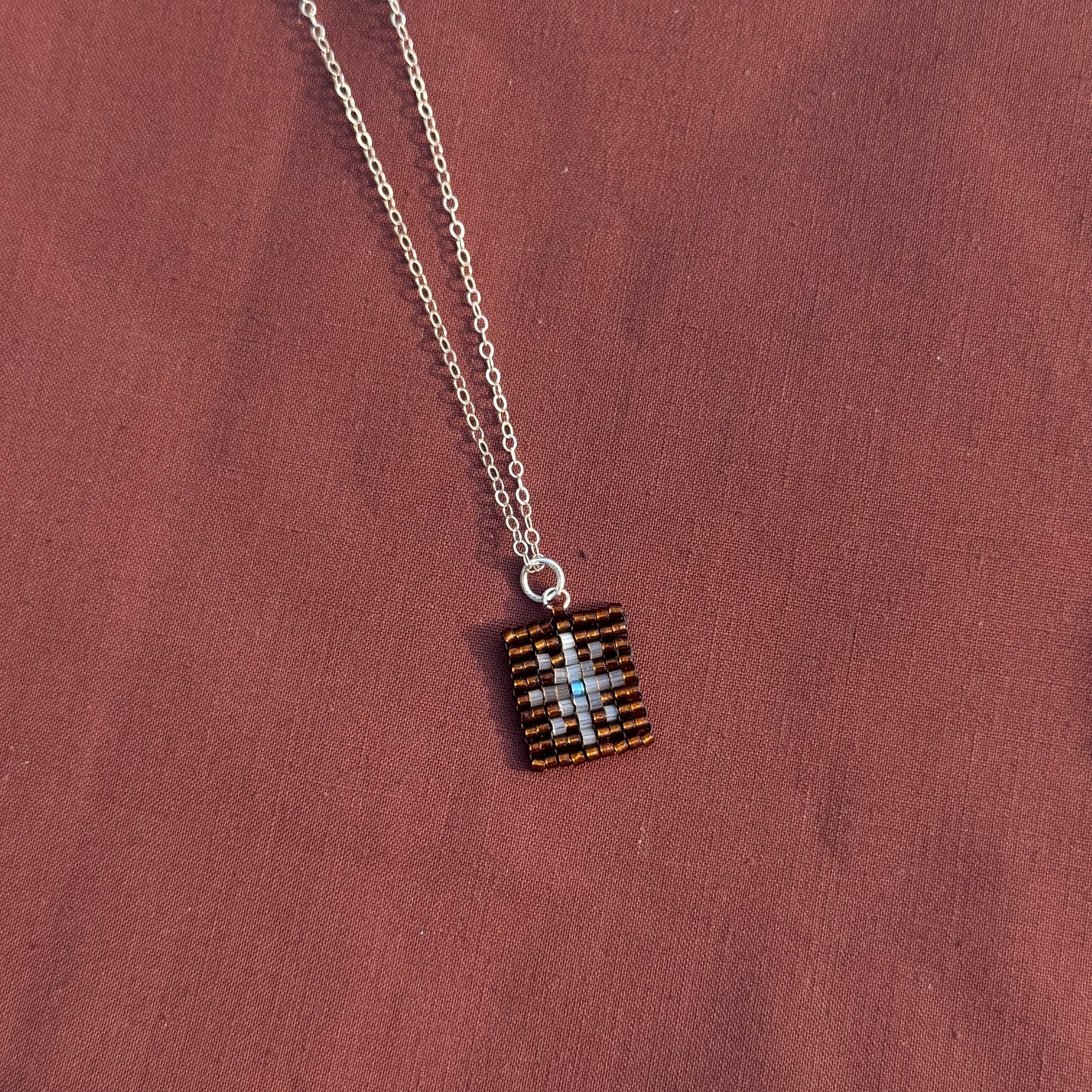 Beaded Pendant Necklace - Golden Hour