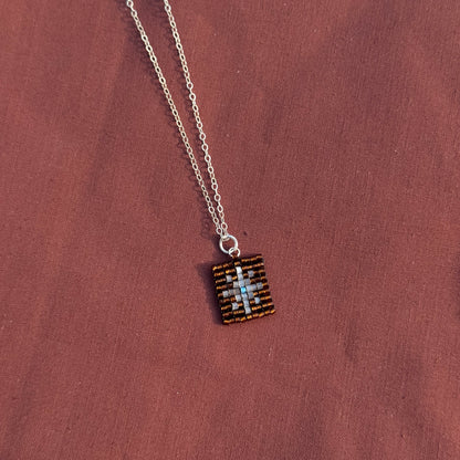 Beaded Pendant Necklace - Golden Hour