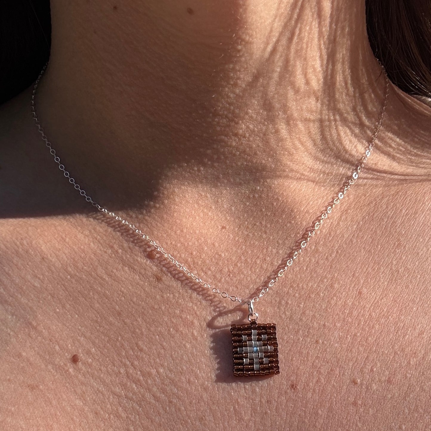 Beaded Pendant Necklace - Golden Hour