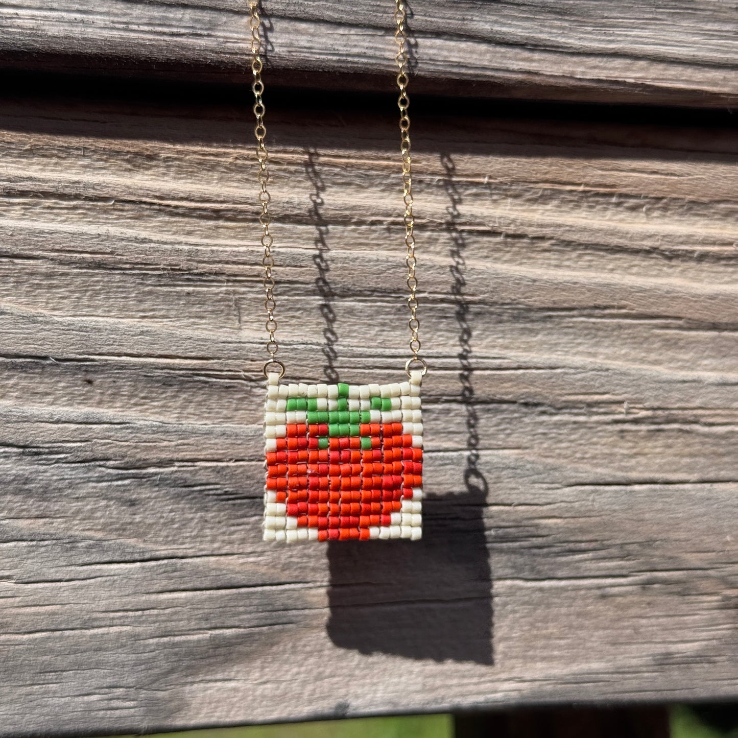 Beaded Pendant Necklace - Tomato Tomato