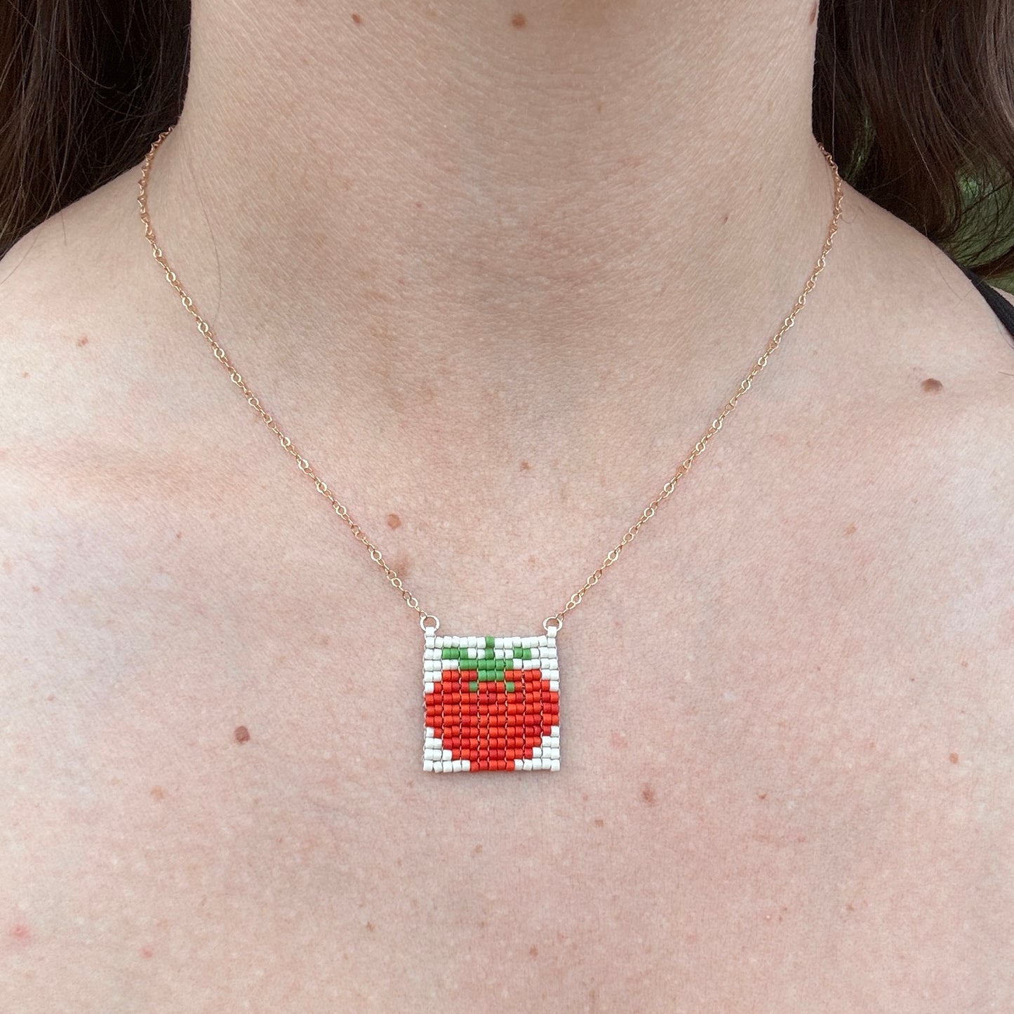 Beaded Pendant Necklace - Tomato Tomato