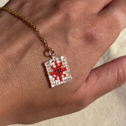 Beaded Pendant Necklace - Golden Hour