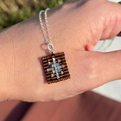 Beaded Pendant Necklace - Golden Hour
