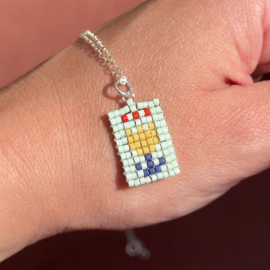 Beaded Pendant Necklace - Sunny Side Up