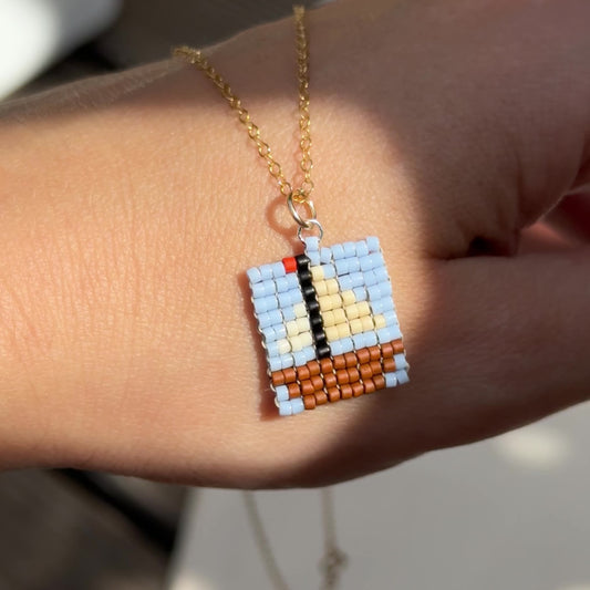 Beaded Pendant Necklace - Sailing Away