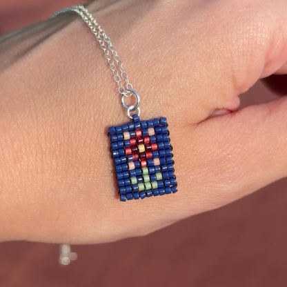 Beaded Pendant Necklace - Garden Party
