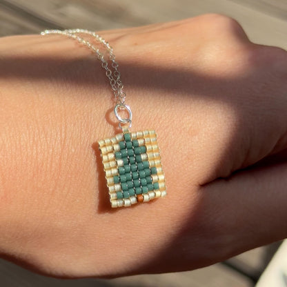Beaded Pendant Necklace - Ever Green