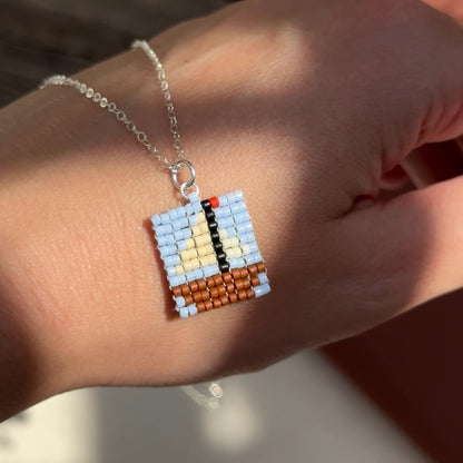 Beaded Pendant Necklace - Sailing Away