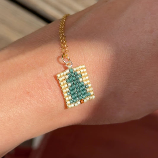 Beaded Pendant Necklace - Ever Green